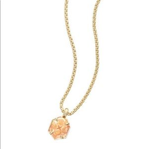 Kendra Scott Teo Pendant Necklace Gold/Clear Peach